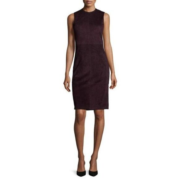 Theory Red Sleeveless Sheath Dress Mock Neck Midi - Picture 1 of 12